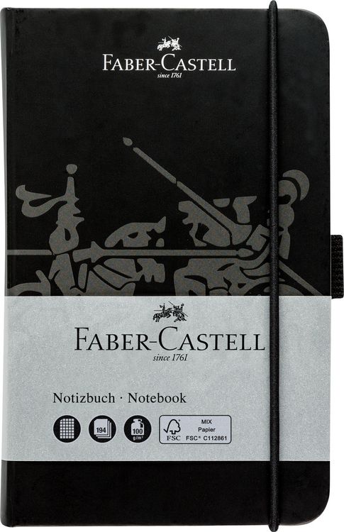 Produktbild: Faber-Castell Notizbuch schwarz A6 kariert