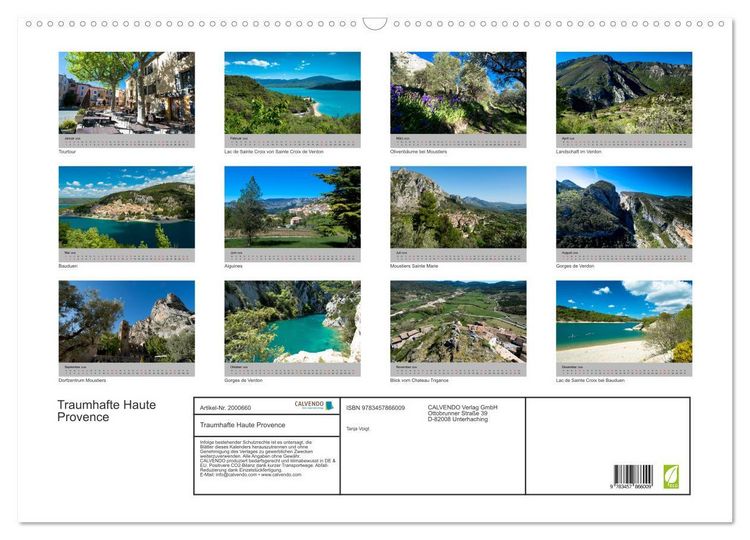 Produktbild: Traumhafte Haute Provence (Wandkalender 2026 DIN A2 quer), CALVENDO Monatskalender