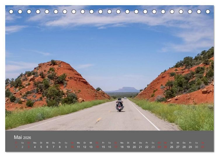 Produktbild: Biker Paradies - Die Canyons der USA (Tischkalender 2026 DIN A5 quer), CALVENDO Monatskalender