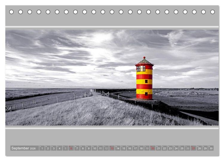 Produktbild: Der Pilsumer Leuchtturm (Tischkalender 2026 DIN A5 quer), CALVENDO Monatskalender