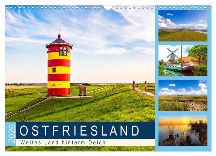 Produktbild: OSTFRIESLAND Weites Land hinterm Deich (Wandkalender 2026 DIN A3 quer), CALVENDO Monatskalender