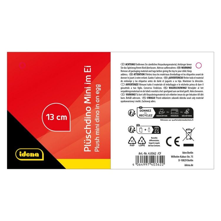 Produktbild: Idena Pl&uuml;schdino Mini im Ei 13cm