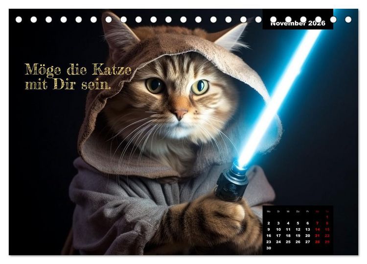 Produktbild: Katzen k&ouml;nnen alles, au&szlig;er traurig. (Tischkalender 2026 DIN A5 quer), CALVENDO Monatskalender