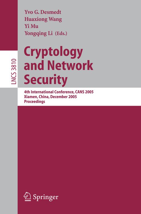 Produktbild: Cryptology and Network Security