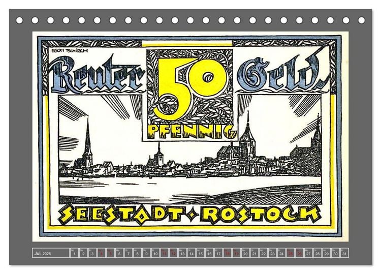 Produktbild: Gru&szlig; aus Rostock (Tischkalender 2026 DIN A5 quer), CALVENDO Monatskalender