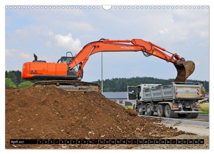 Produktbild: Baufahrzeuge auf der Baustelle (Wandkalender 2027 DIN A3 quer), CALVENDO Monatskalender