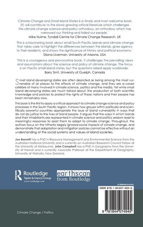 Produktbild: Climate Change and Small Island States
