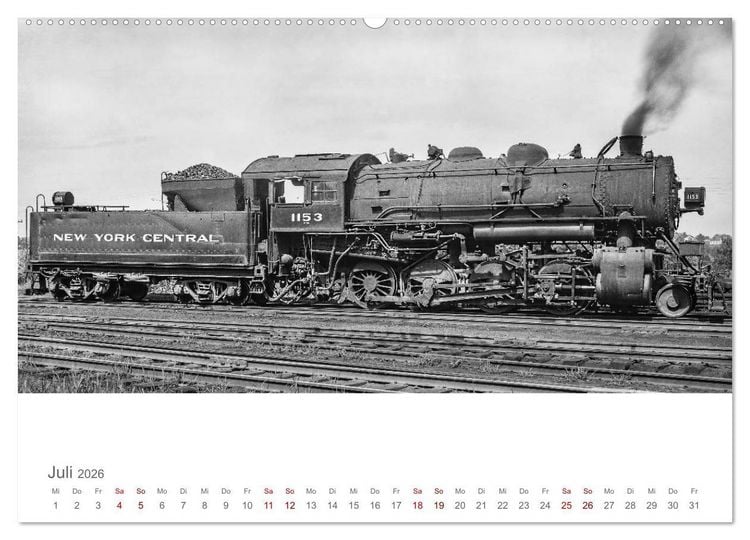 Produktbild: US-Dampflokomotiven (Wandkalender 2026 DIN A2 quer), CALVENDO Monatskalender