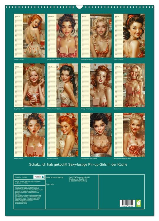 Produktbild: Schatz, ich hab gekocht! Sexy-lustige Pin-up-Girls in der K&uuml;che (Wandkalender 2026 DIN A2 hoch), CALVENDO Monatskalender