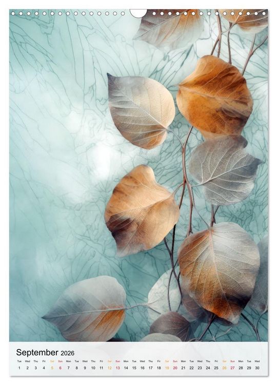 Produktbild: Artistic Leaves (Wall Calendar 2026 DIN A3 portrait), CALVENDO 12 Month Wall Calendar