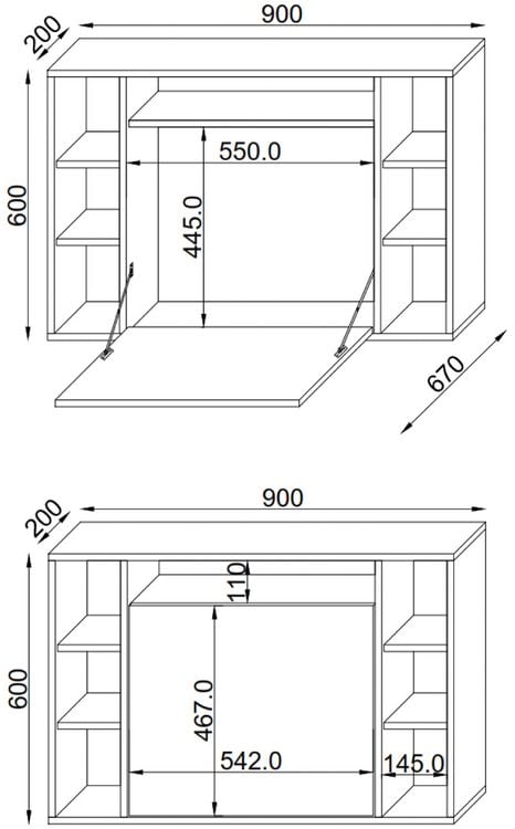 Produktbild: Holz H&auml;nge Schreibtisch Wandschreibtisch Wandila