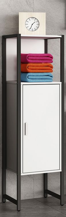 Produktbild: Holz Metall Badm&ouml;bel Midischrank Badschrank Edino