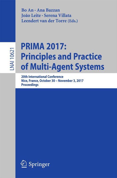 Produktbild: PRIMA 2017: Principles and Practice of Multi-Agent Systems