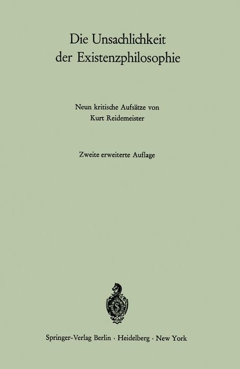 Produktbild: Die Unsachlichkeit der Existenzphilosophie