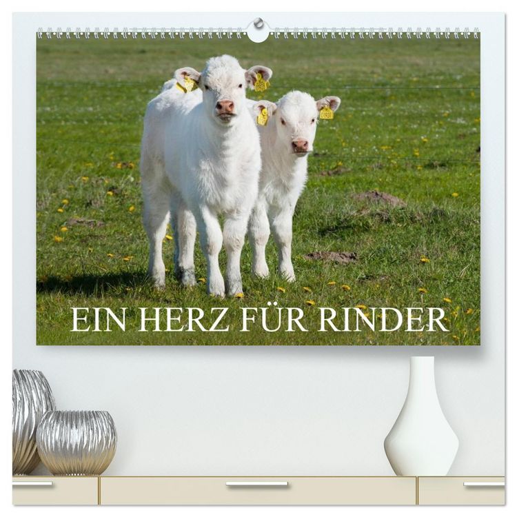 Produktbild: Ein Herz f&uuml;r Rinder (hochwertiger Premium Wandkalender 2026 DIN A2 quer), Kunstdruck in Hochglanz