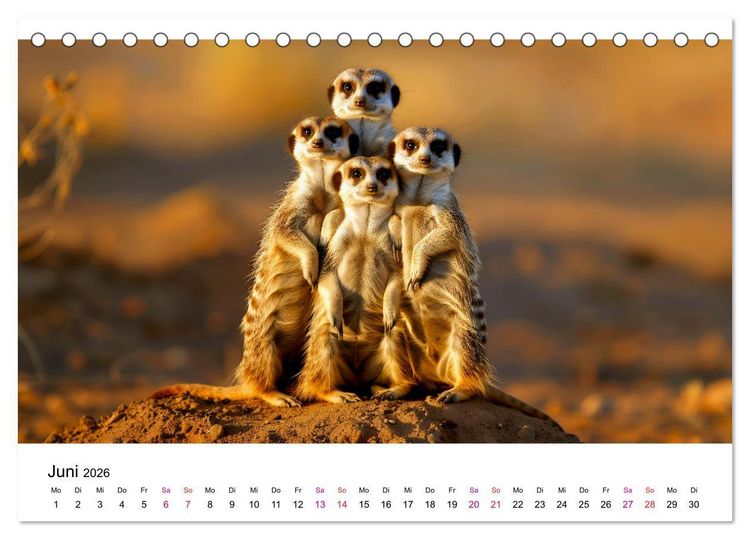 Produktbild: Erdm&auml;nnchen - coole Typen (Tischkalender 2026 DIN A5 quer), CALVENDO Monatskalender