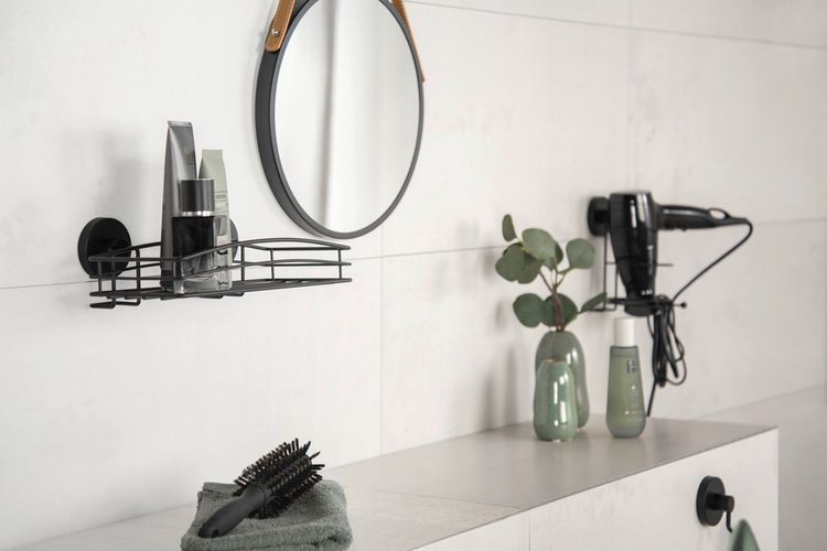 Produktbild: Vacuum-Loc&reg; Haartrocknerhalter Mod. Milazzo Schwarz, Befestigen ohne bohren