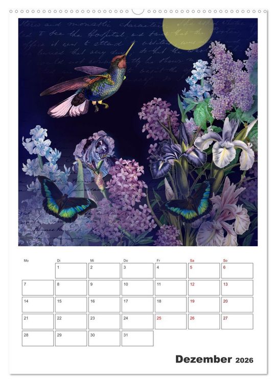 Produktbild: Das Paradies der Kolibris (hochwertiger Premium Wandkalender 2026 DIN A2 hoch), Kunstdruck in Hochglanz