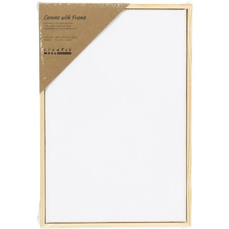 Produktbild: Creativ Company Gespannte Leinwand mit Rahmen, Gr&ouml;&szlig;e 15,8x23,8 cm, 280 g, Wei&szlig;, 10 Stk