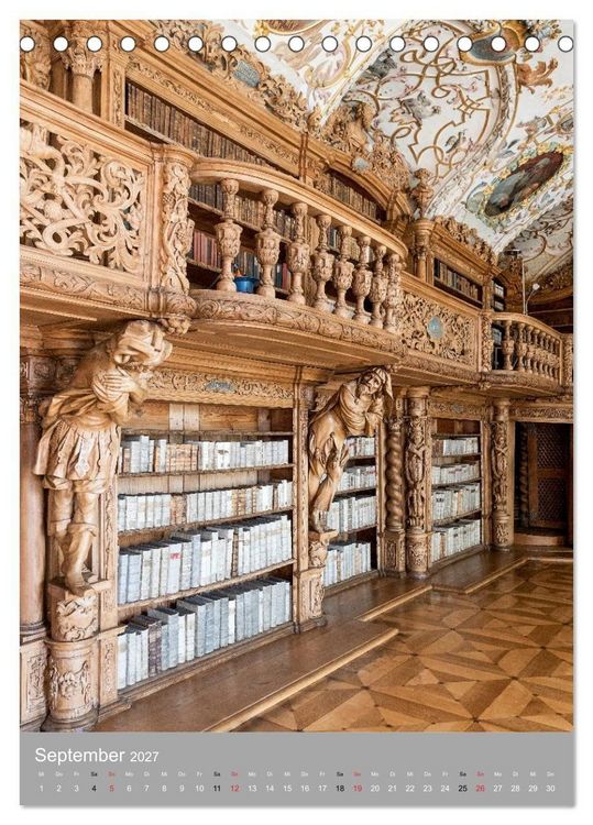 Produktbild: Waldsassen Stiftsbibliothek (Tischkalender 2027 DIN A5 hoch), CALVENDO Monatskalender