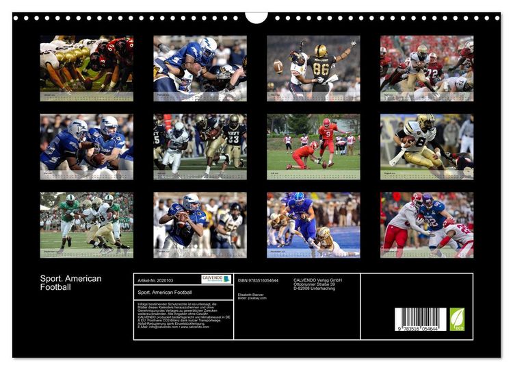 Produktbild: Sport. American Football (Wandkalender 2026 DIN A3 quer), CALVENDO Monatskalender
