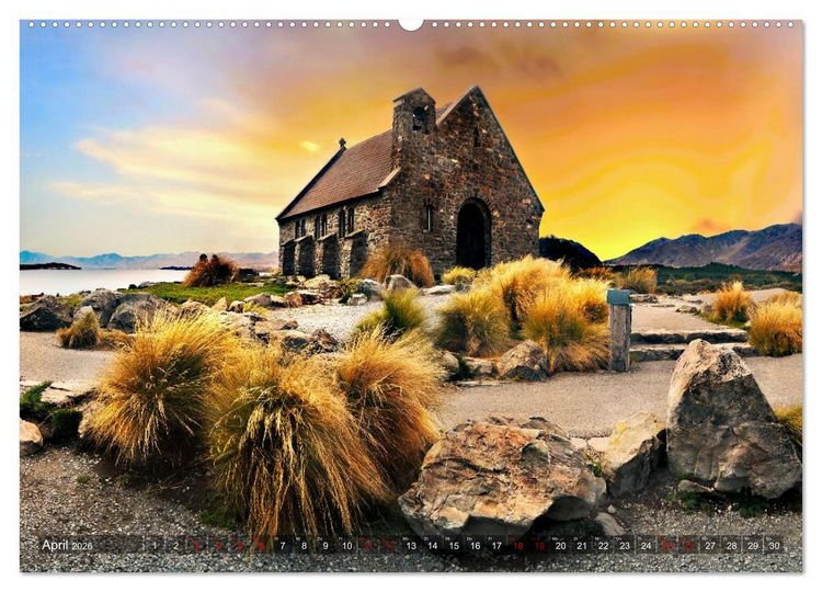 Produktbild: Neuseeland, S&uuml;dpazifische Inseln (hochwertiger Premium Wandkalender 2026 DIN A2 quer), Kunstdruck in Hochglanz