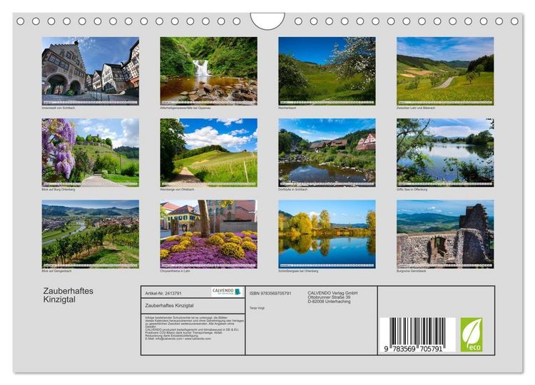 Produktbild: Zauberhaftes Kinzigtal (Wandkalender 2027 DIN A4 quer), CALVENDO Monatskalender