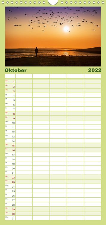 Produktbild: Nordsee Tr&auml;umereien - Familienplaner hoch (Wandkalender 2022 , 21 cm x 45 cm, hoch)