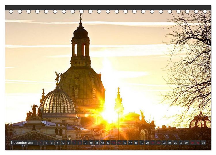 Produktbild: Dresden - Die Frauenkirche (Tischkalender 2026 DIN A5 quer), CALVENDO Monatskalender
