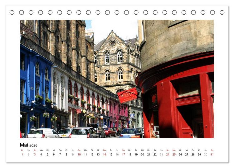 Produktbild: Edinburgh - Ansichten einer Stadt (Tischkalender 2026 DIN A5 quer), CALVENDO Monatskalender
