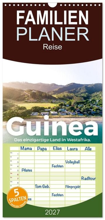 Produktbild: Familienplaner 2027 - Guinea - Das einzigartige Land in Westafrika. mit 5 Spalten (Wandkalender, 21 x 45 cm) CALVENDO