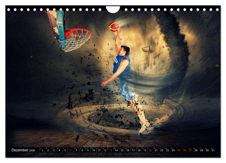 Produktbild: Basketball Fantasiewelten (Wandkalender 2026 DIN A4 quer), CALVENDO Monatskalender