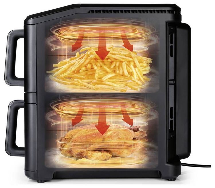 Produktbild: GourmetMaxx 19129 Hei&szlig;luft-Fritteuse 10l 2400W Antihaftbeschichtung, BPA-frei, Cool-Touch-Geh&auml;use, digitaler Timer, Grillfunktion