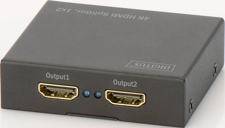 Produktbild: Digitus DS-46304 2 Port HDMI-Splitter 3D-Wiedergabe m&ouml;glich, Metallgeh&auml;use 4096 x 2160 Pixel Schwarz