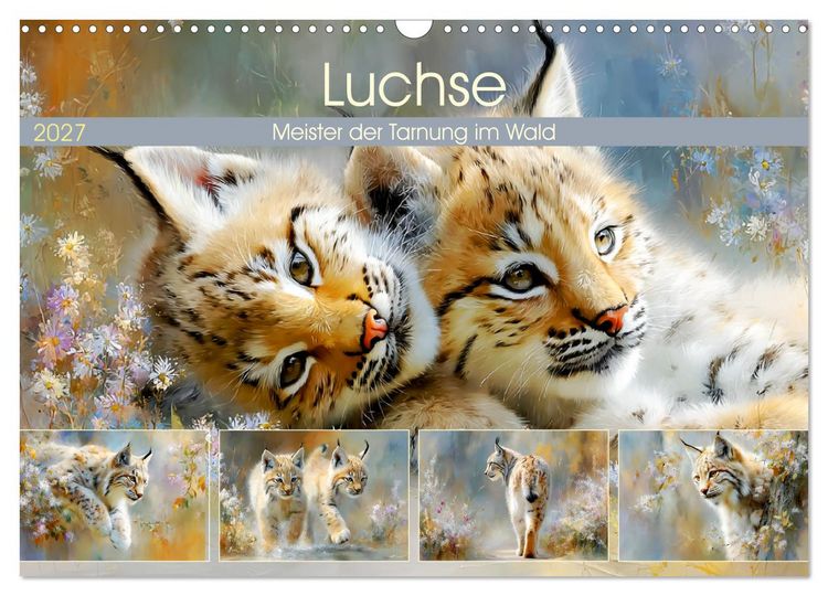 Produktbild: Luchse. Meister der Tarnung im Wald (Wandkalender 2027 DIN A3 quer), CALVENDO Monatskalender