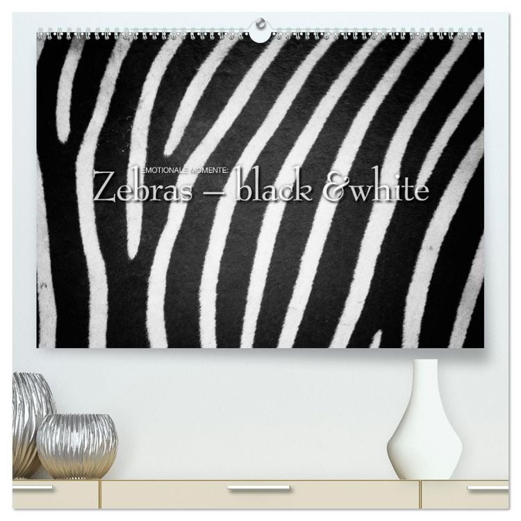 Produktbild: Emotionale Momente: Zebras - black & white. (hochwertiger Premium Wandkalender 2026 DIN A2 quer), Kunstdruck in Hochglanz