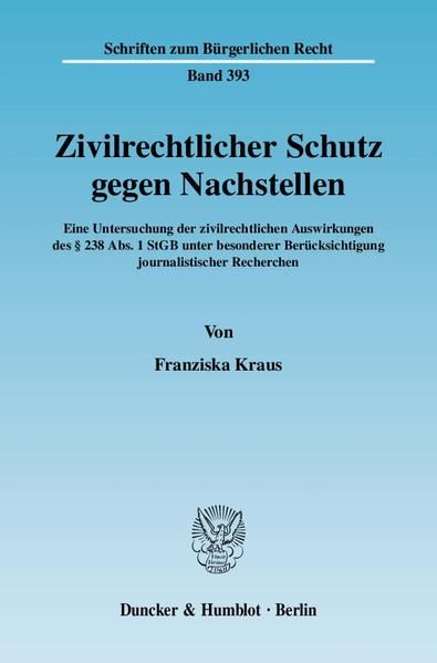 Produktbild: Zivilrechtlicher Schutz gegen Nachstellen.