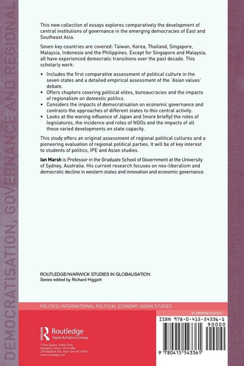 Produktbild: Democratisation, Governance and Regionalism in East and Southeast Asia