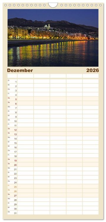 Produktbild: Familienplaner 2026 - Costa Blanca - Spaniens wei&szlig;e K&uuml;ste mit 5 Spalten (Wandkalender, 21 x 45 cm) CALVENDO