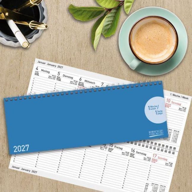 Produktbild: Tischquerkalender Classic Colourlux blau 2027
