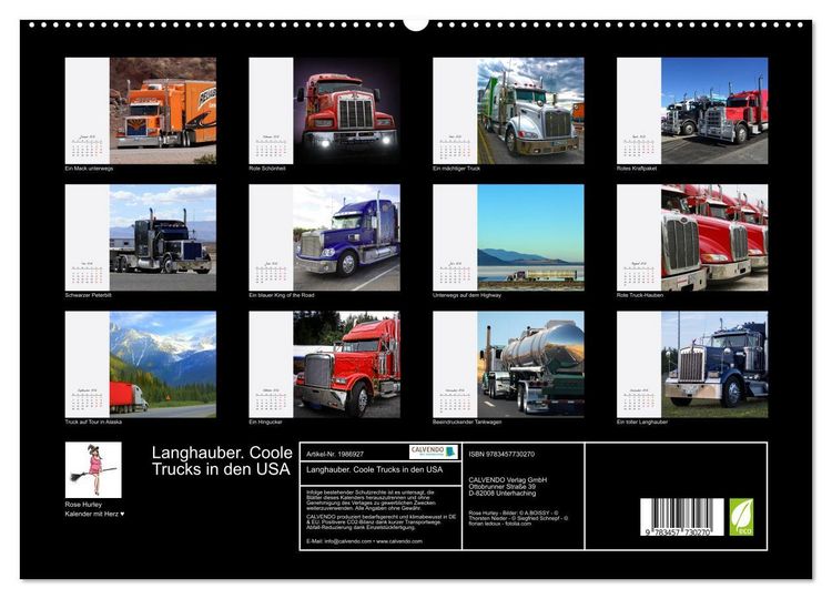 Produktbild: Langhauber. Coole Trucks in den USA (hochwertiger Premium Wandkalender 2026 DIN A2 quer), Kunstdruck in Hochglanz