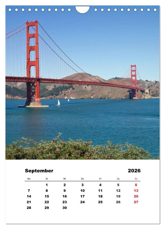 Produktbild: SAN FRANCISCO im Sommer (Wandkalender 2026 DIN A4 hoch), CALVENDO Monatskalender