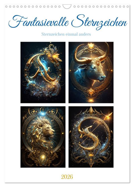 Produktbild: Fantasievolle Sternzeichen (Wandkalender 2026 DIN A3 hoch), CALVENDO Monatskalender