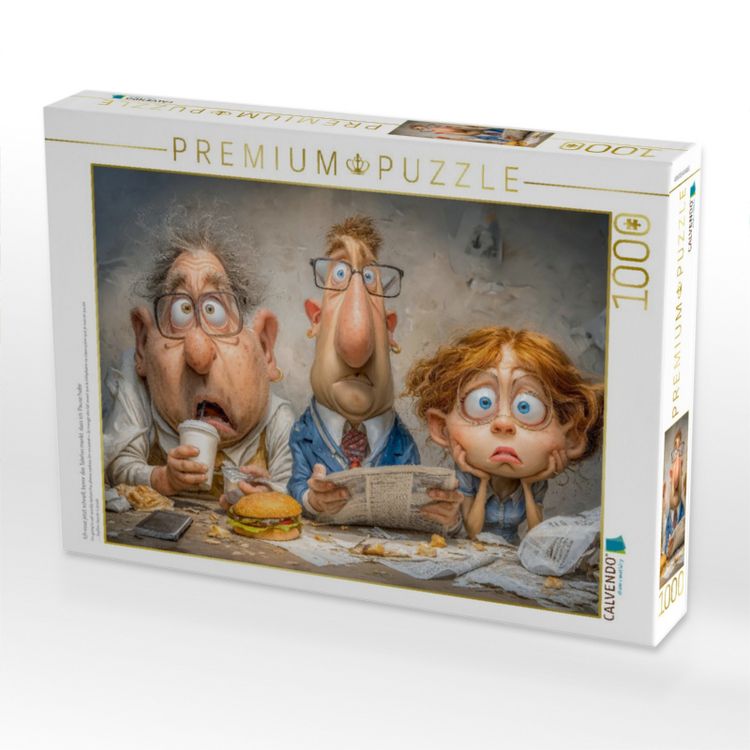 Produktbild: CALVENDO Puzzle Ich esse jetzt schnell, bevor das Telefon merkt, dass ich Pause habe | 1000 Teile Lege-Gr&ouml;&szlig;e 64x48cm Foto-Puzzle f&uuml;r gl&uuml;ckliche Stunde