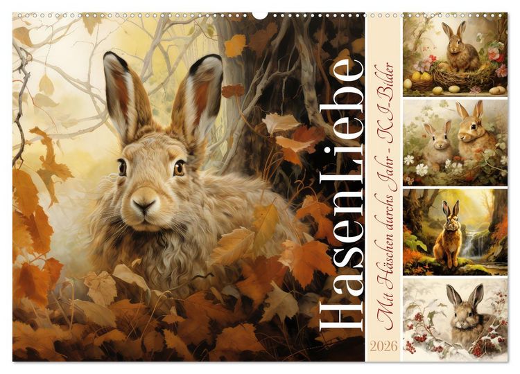 Produktbild: Hasenliebe (Wandkalender 2026 DIN A2 quer), CALVENDO Monatskalender