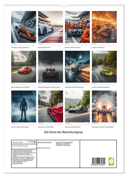 Produktbild: Die Kunst der Beschleunigung (hochwertiger Premium Wandkalender 2026 DIN A2 hoch), Kunstdruck in Hochglanz
