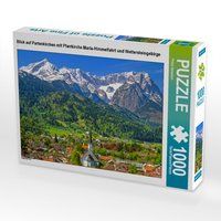 Produktbild: CALVENDO Puzzle Blick auf Partenkirchen mit Pfarrkirche Maria-Himmelfahrt und Wettersteingebirge | 1000 Teile Lege-Gr&ouml;&szlig;e 64x48cm Foto-Puzzle f&uuml;r gl&uuml;ck