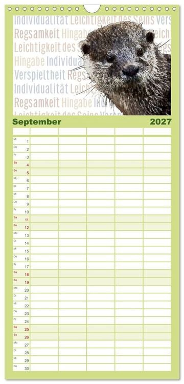 Produktbild: Familienplaner 2027 - Mein wildes Krafttier voller Achtsamkeit mit 5 Spalten (Wandkalender, 21 x 45 cm) CALVENDO