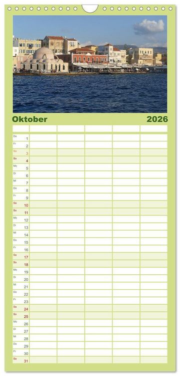 Produktbild: Familienplaner 2026 - Kreta - Paradies an der Wiege Europas mit 5 Spalten (Wandkalender, 21 x 45 cm) CALVENDO
