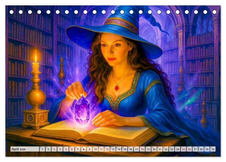 Produktbild: Mystische Hexen - Magische Frauen und finstere N&auml;chte (Tischkalender 2026 DIN A5 quer), CALVENDO Monatskalender